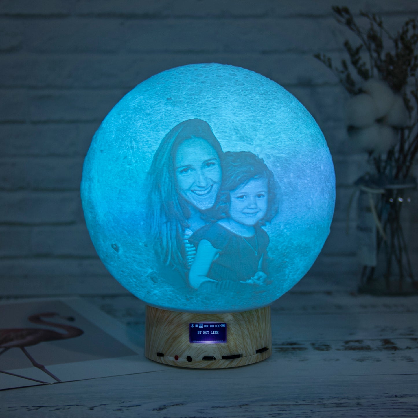 Bluetooth Portable Speaker LED Moon Lamp – 3D Printed Wireless Speaker with Color-Changing Light for Home and Outdoor Use - High Quality Image