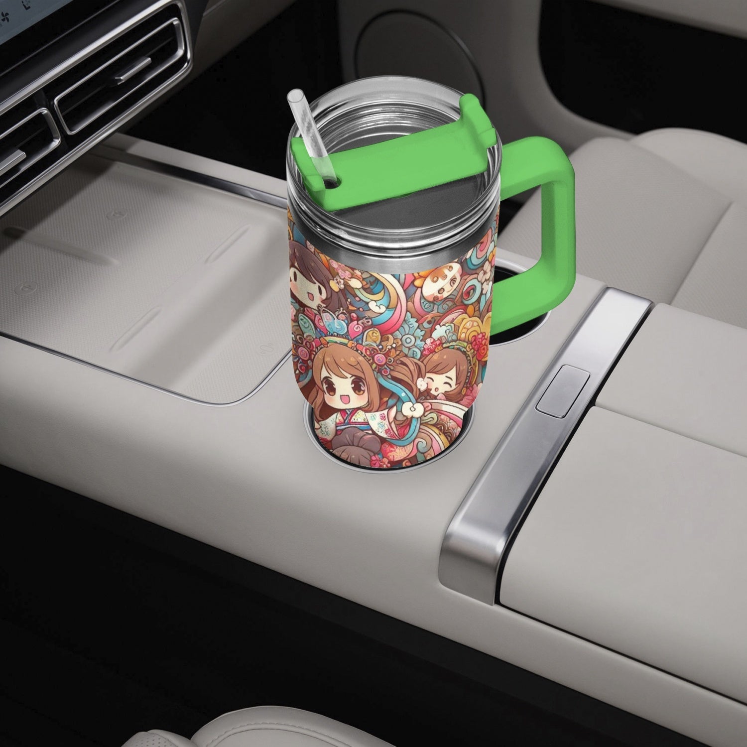 Anime - Stanley cup - Car Tumbler Cup 40oz, Anime & Retro Comic Book Style Insulated Mug, Colorful Superhero Design - custom-made. limited stock. Order yours now and stand out with this exclusive piece!