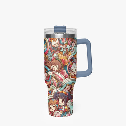 40oz, - Stanley cup - Car Tumbler Cup 40oz, Anime & Retro Comic Book Style Insulated Mug, Colorful Superhero Design - premium material. perfect gift idea. Order yours now and stand out with this exclusive piece!