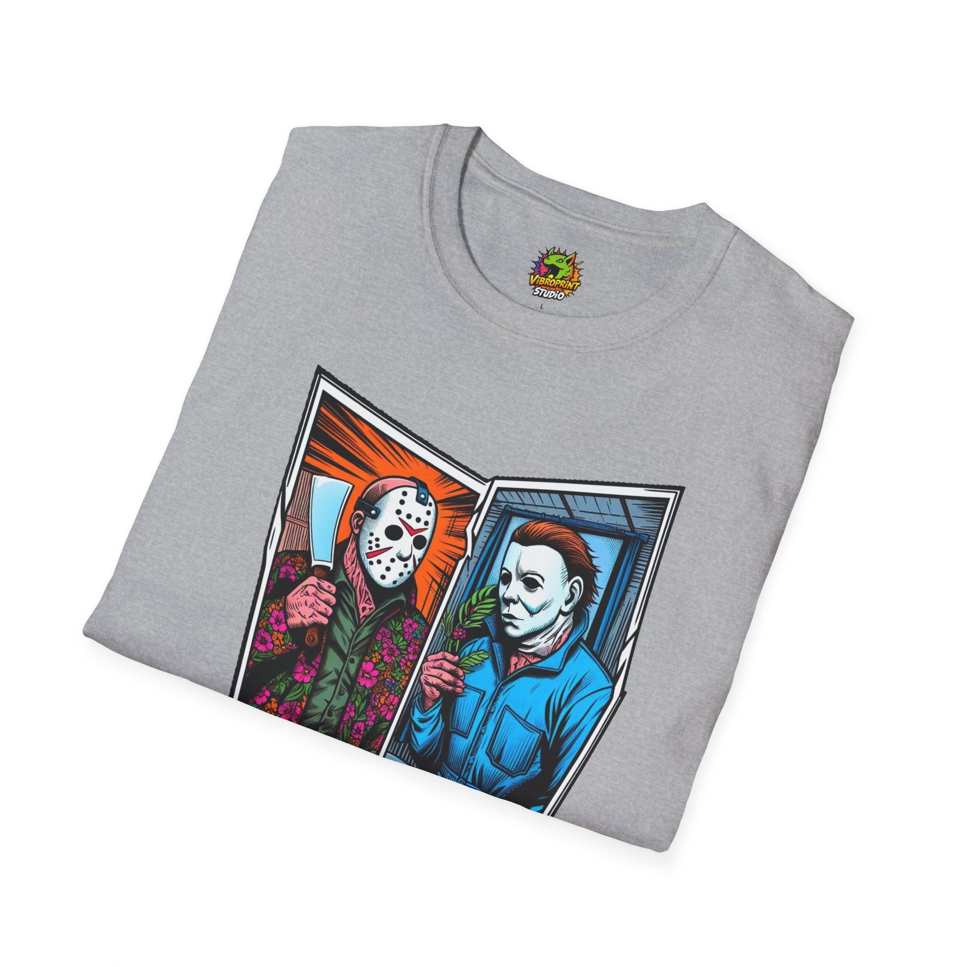 Tee - Jason Voorhees & Michael Myers Shirt | Funny Halloween Horror Tee - custom-made. perfect gift idea. Order yours now and stand out with this exclusive piece!