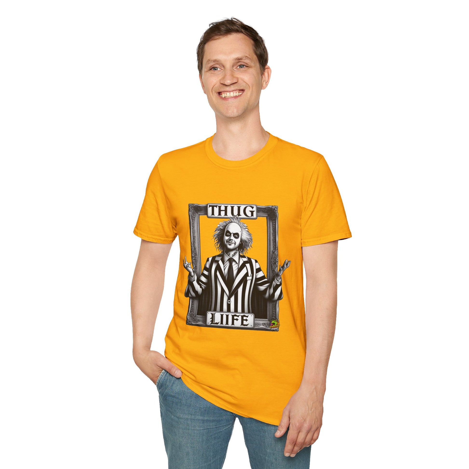 exclusive - Beetlejuice Shirt | Thug Life Halloween T-Shirt | Beetlejuice Costume Tee with Attitude - custom-made. limited stock. Order yours now and stand out with this exclusive piece!