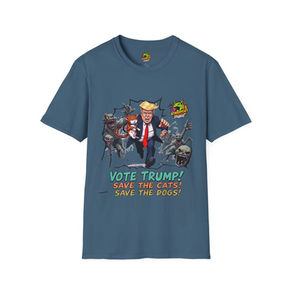 | - They're Eating the Dogs Shirt | Funny Cat and Dog Political Tee | Trump Election Satire T-Shirt - premium material. limited stock. Order yours now and stand out with this exclusive piece!