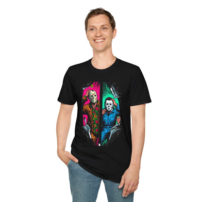 spooky season fashion - Michael Myers Vintage Shirt | Jason Voorhees Funny Picnic Scene Tee - limited edition. spooky season t-shirt with unique flair. Order yours now and stand out with this exclusive piece!