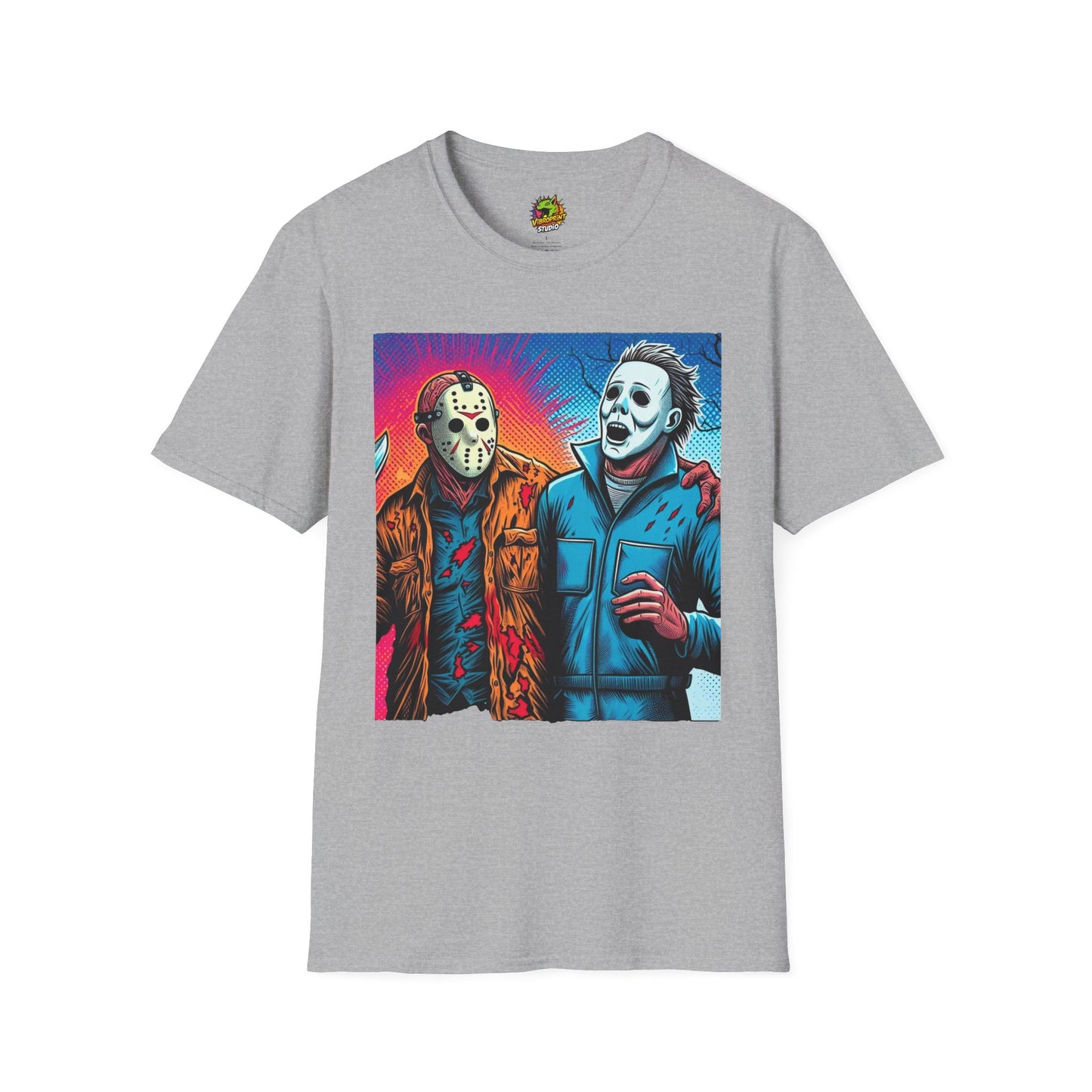 Jason Voorhees & Michael Myers Shirt | Funny Vintage Halloween Tee - High Quality Image