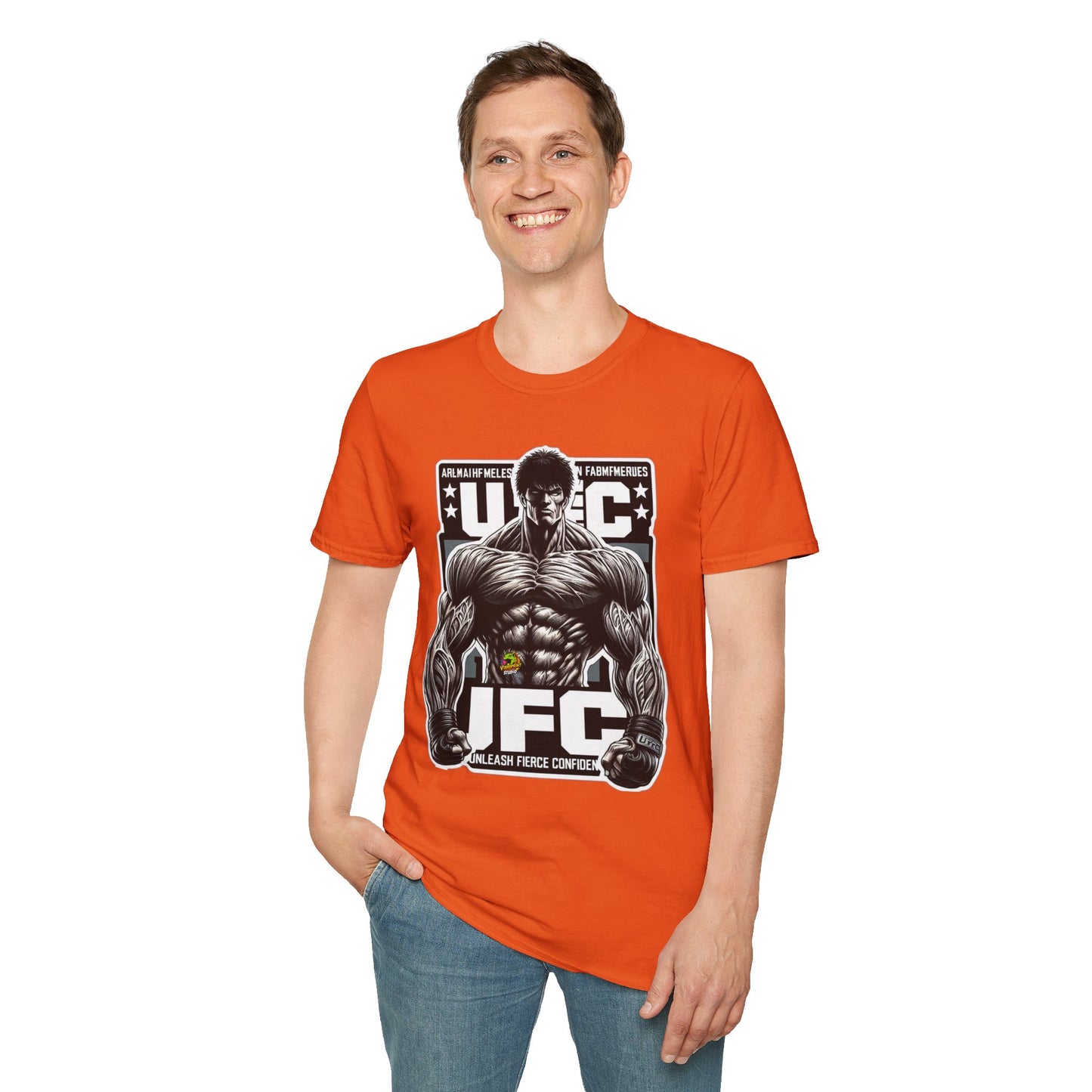 UFC T Shirt | Unleash Fierce Confidence | UFC Tee with Baki Anime Strength for Fitness Enthusiasts