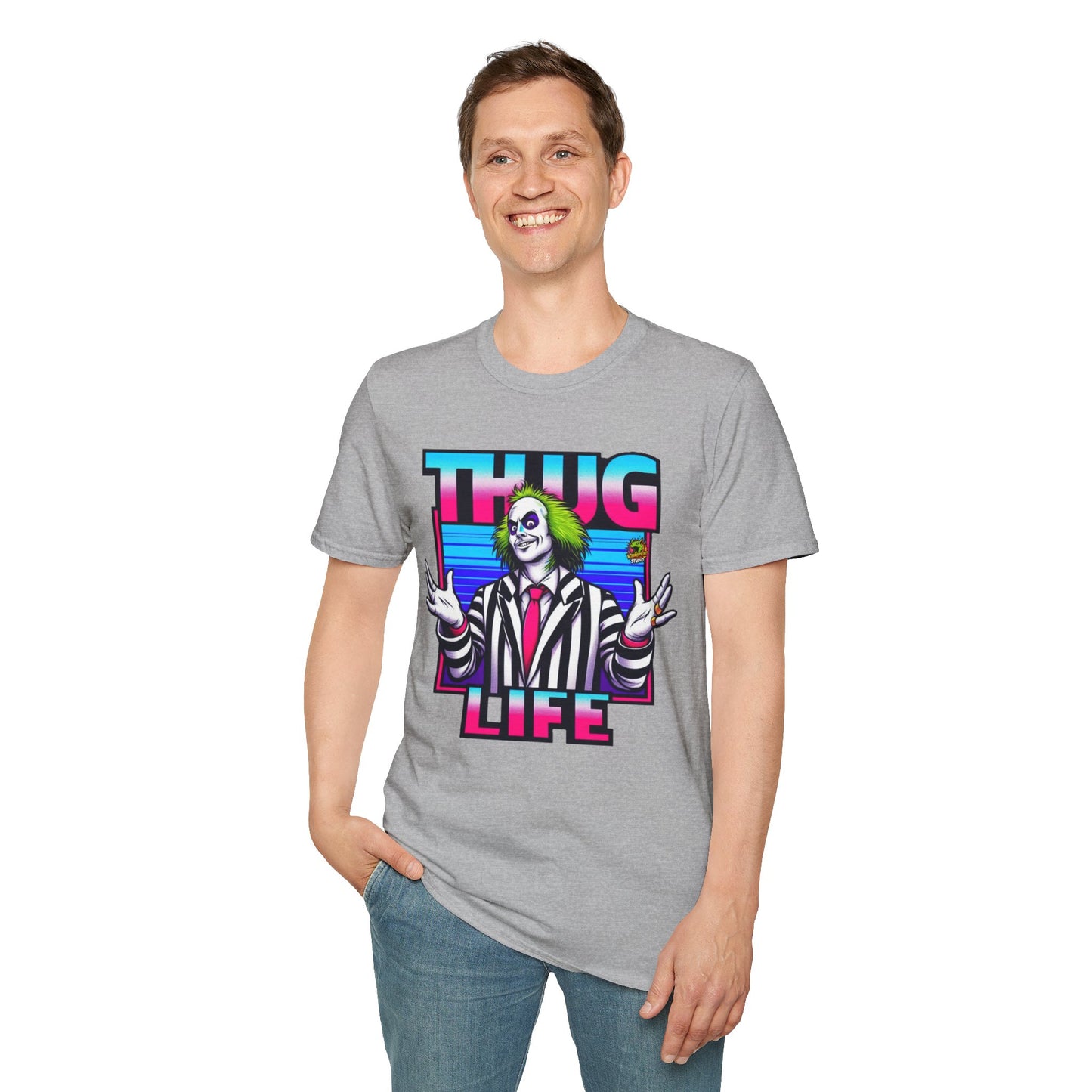 Tee - Beetlejuice Shirt | Spooky Thug Life Tee | Halloween Beetlejuice Graphic Shirt for Men & Women - premium material. limited stock. Order yours now and stand out with this exclusive piece!