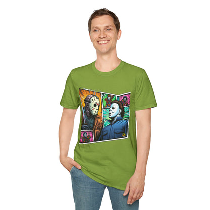 product - Jason Voorhees & Michael Myers Shirt | Funny Vintage Halloween Tee - custom-made. perfect gift idea. Order yours now and stand out with this exclusive piece!