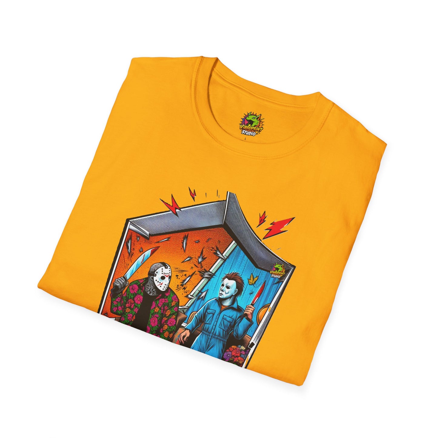 spooky season fashion - Michael Myers Shirt | Jason Voorhees Funny Picnic Halloween Tee - high-quality material. unique graphic tee featuring iconic horror characters. Order yours now and stand out with this exclusive piece!