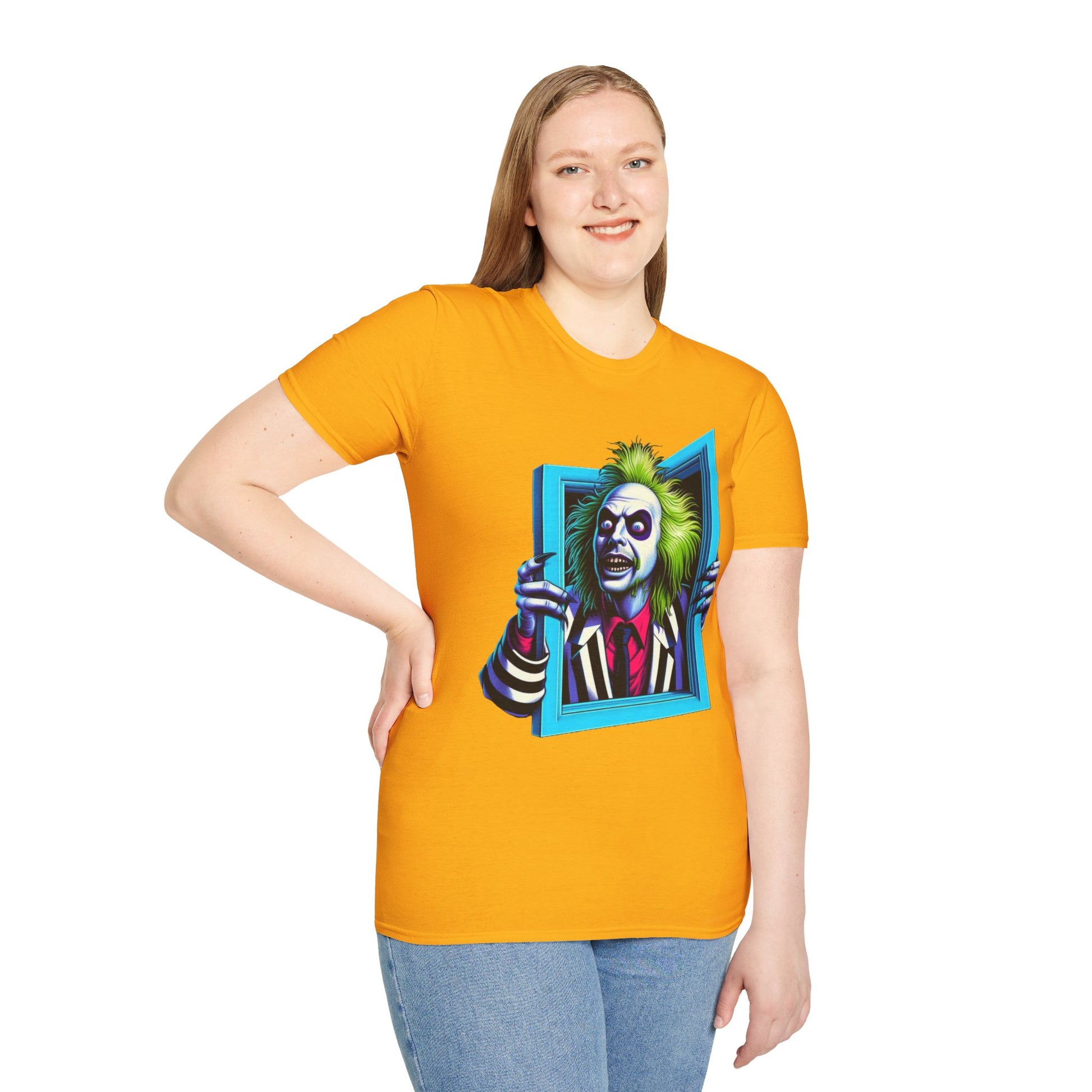 T-Shirt - Beetlejuice Shirt | Funny Halloween T-Shirt for Adults | Beetlejuice Classic Movie Graphic Tee | Spooky Halloween Style - custom-made. perfect gift idea. Order yours now and stand out with this exclusive piece!