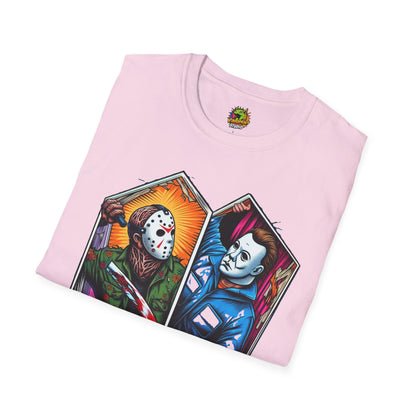 Jason & Michael Funny Halloween T-Shirt | Michael Myers Vintage Tee