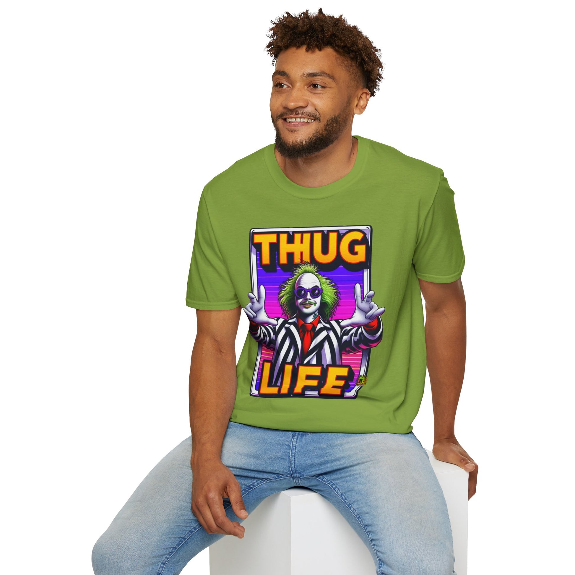 T-Shirt - Beetlejuice Shirt | Funny Thug Life Halloween Tee | Classic Beetlejuice Graphic T-Shirt - premium material. limited stock. Order yours now and stand out with this exclusive piece!