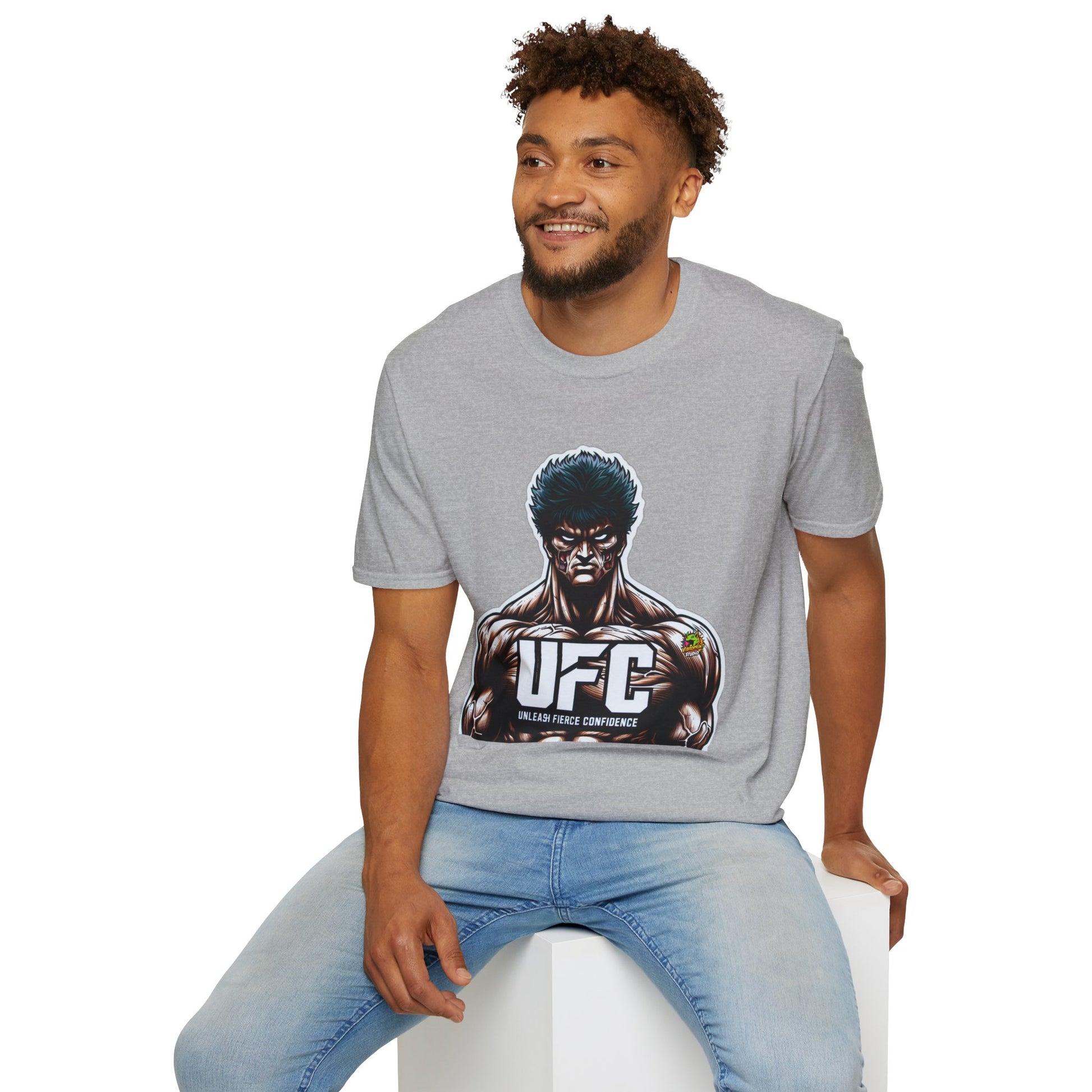 Fitness - UFC T Shirt | Unleash Fierce Confidence | UFC Tee with Baki Anime Motivation for Fitness - premium material. perfect gift idea. Order yours now and stand out with this exclusive piece!