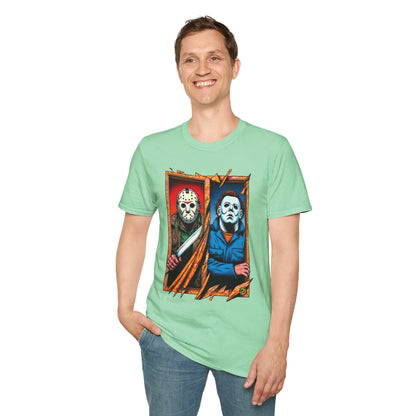 Michael Myers Vintage Tee | Jason Voorhees Funny Picnic Scene