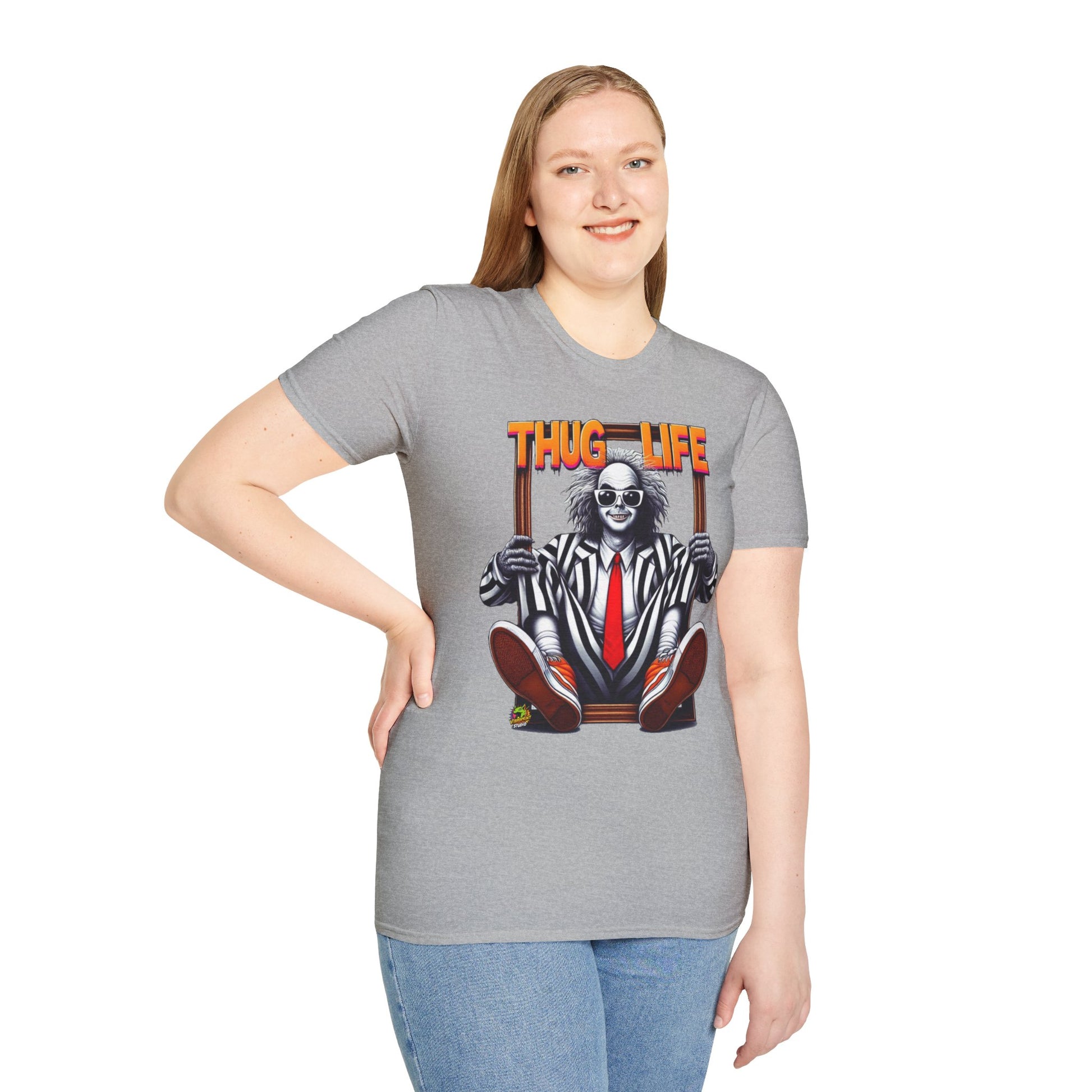 high-quality - Beetlejuice Shirt | Thug Life Inspired T-Shirt | Classic Halloween Beetlejuice Tee - premium material. limited stock. Order yours now and stand out with this exclusive piece!