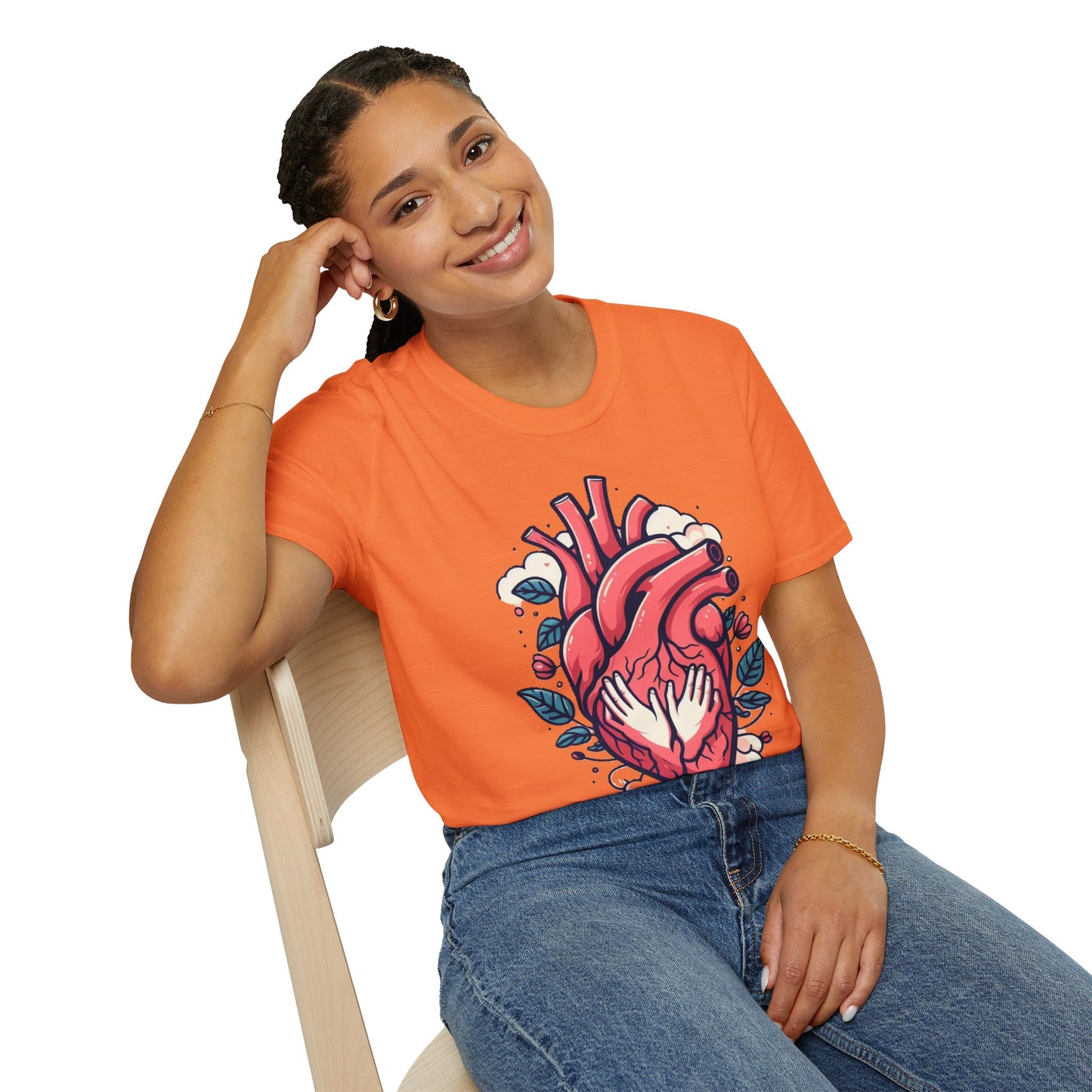 Unisex Valentine's Day T-Shirt on Model - Casual softstyle gift idea