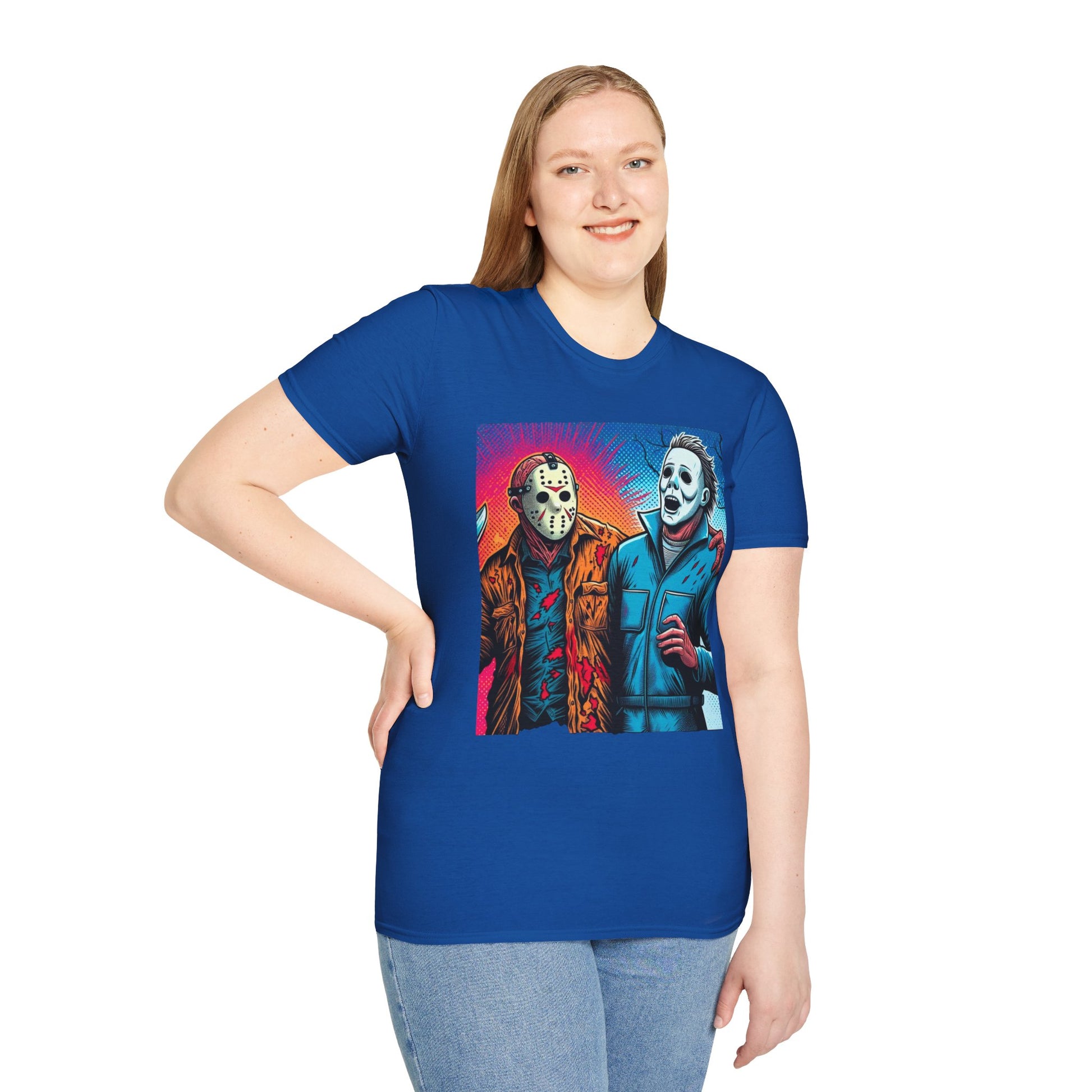 product - Jason Voorhees & Michael Myers Shirt | Funny Vintage Halloween Tee - custom-made. limited stock. Order yours now and stand out with this exclusive piece!