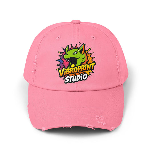 Vibroprint Studio Logo Distressed Cap | Vintage Designer Snapback | - High Quality Image