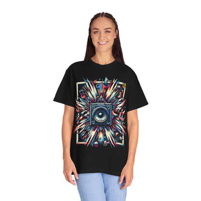 | - Booming Sound Waves Rapper Merch | Hip-Hop Beats Street Style T-Shirt - premium material. limited stock. Order yours now and stand out with this exclusive piece!