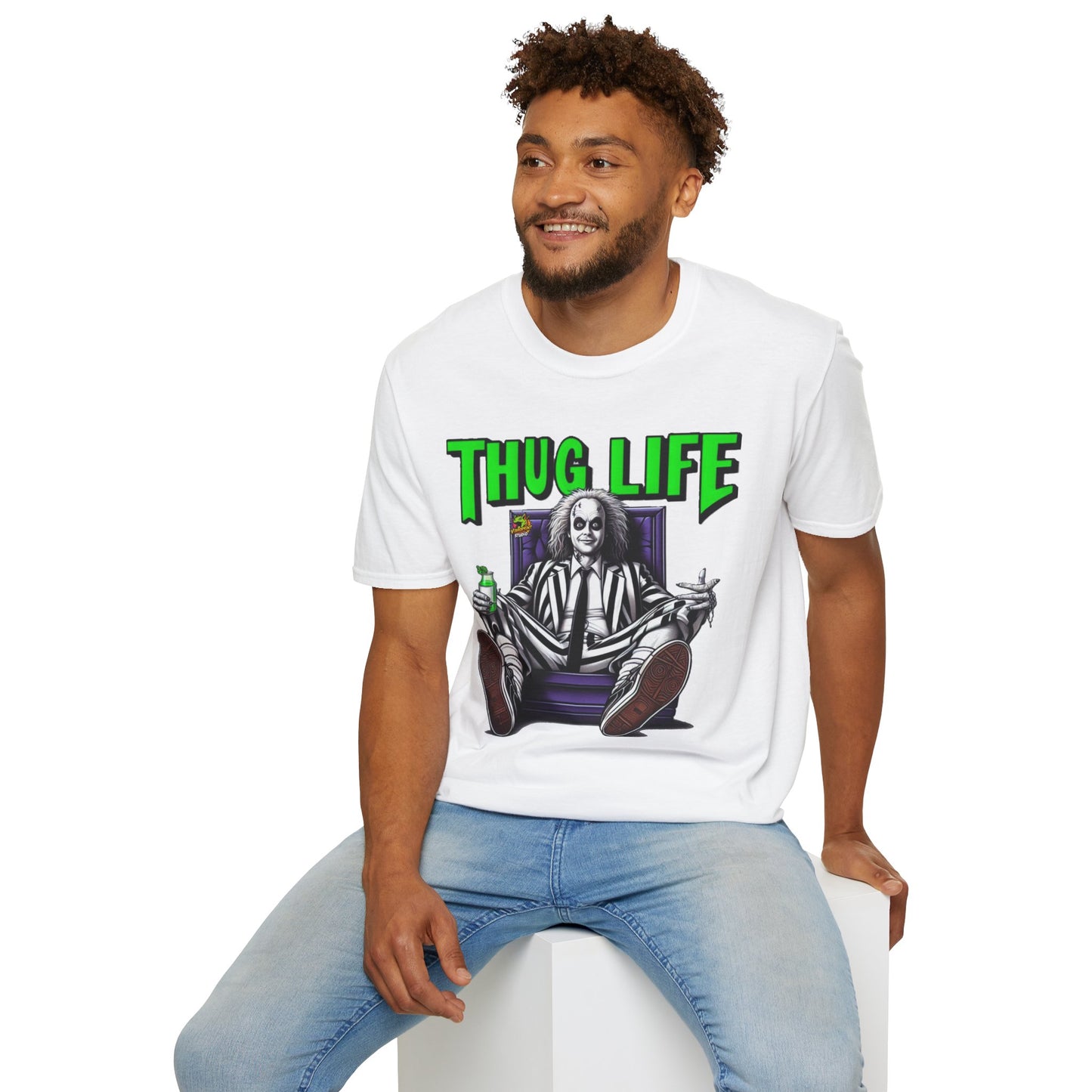 | - Beetlejuice Shirt | Thug Life Halloween T-Shirt | Creepy Beetlejuice Graphic Tee - premium material. limited stock. Order yours now and stand out with this exclusive piece!