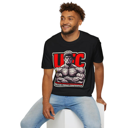 Fans - UFC T Shirt | Unleash Fierce Confidence | UFC Tee with Baki Anime Strength for Fitness Fans - premium material. perfect gift idea. Order yours now and stand out with this exclusive piece!