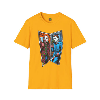 Shirt - Jason Voorhees & Michael Myers Shirt | Funny Halloween Horror Tee - custom-made. perfect gift idea. Order yours now and stand out with this exclusive piece!