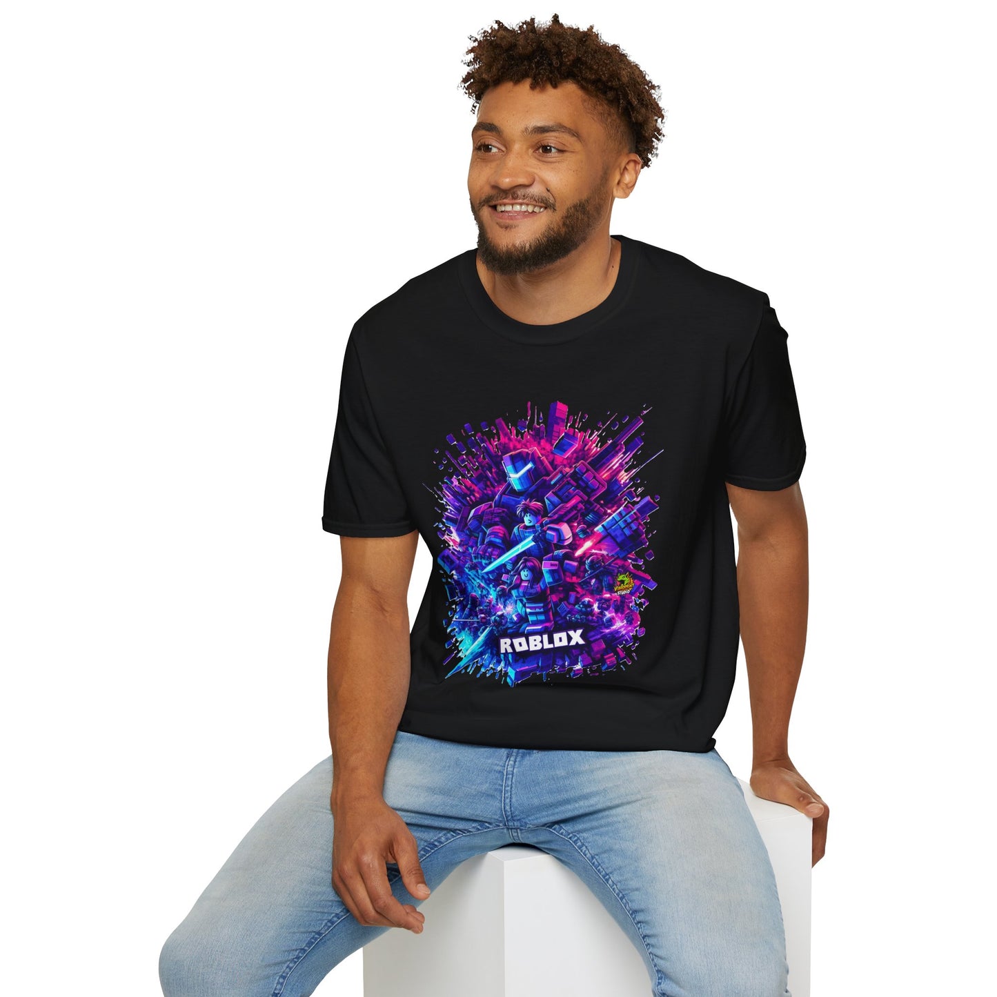 T-Shirt - Roblox T-Shirt - Blocky Universe - premium material. perfect gift idea. Order yours now and stand out with this exclusive piece!