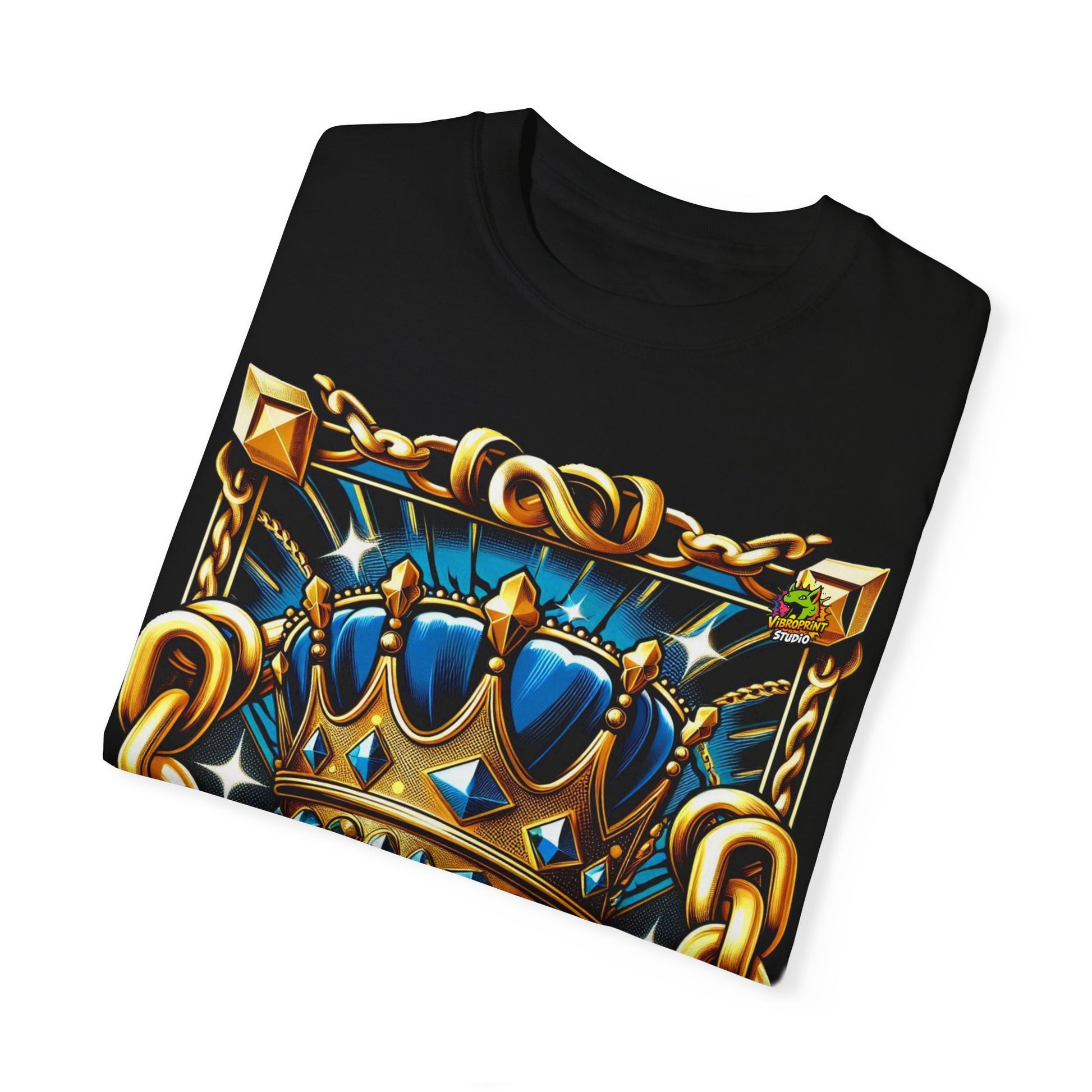 Hip-Hop - Rapper Merch with Crown & Gold Chains Design | Hip-Hop Royalty T-Shirt - custom-made. limited stock. Order yours now and stand out with this exclusive piece!