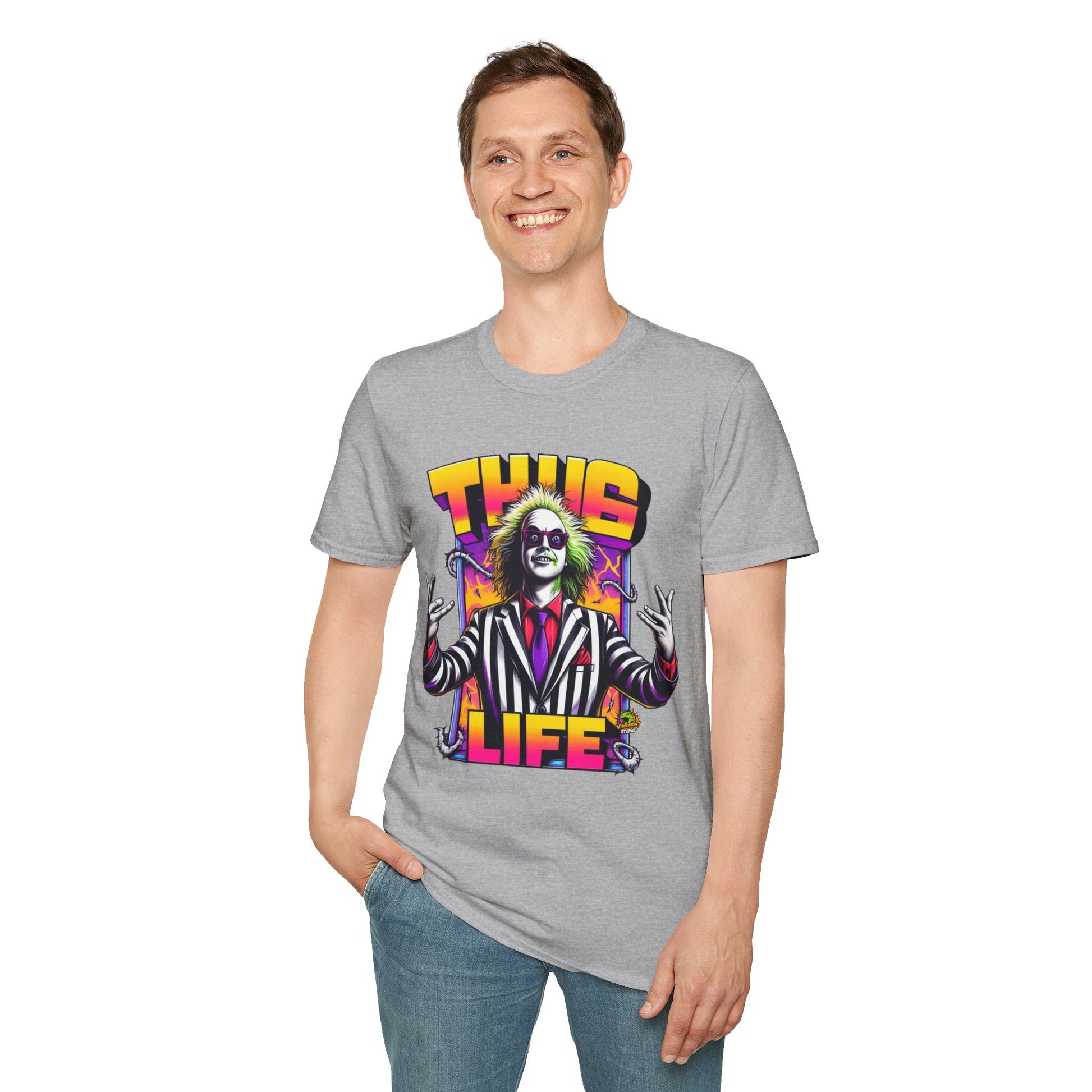 Costume - Beetlejuice Shirt | Thug Life Graphic Tee | Halloween Beetlejuice Costume T-Shirt - premium material. limited stock. Order yours now and stand out with this exclusive piece!