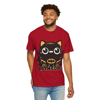 Superhero Cat T-Shirt - Cute Batman-Inspired Parody Design for Cat Lovers