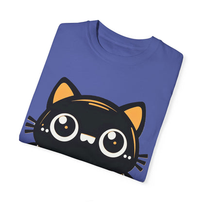 Superhero Cat T-Shirt - Cute Batman-Inspired Parody Design for Cat Lovers - High Quality Image