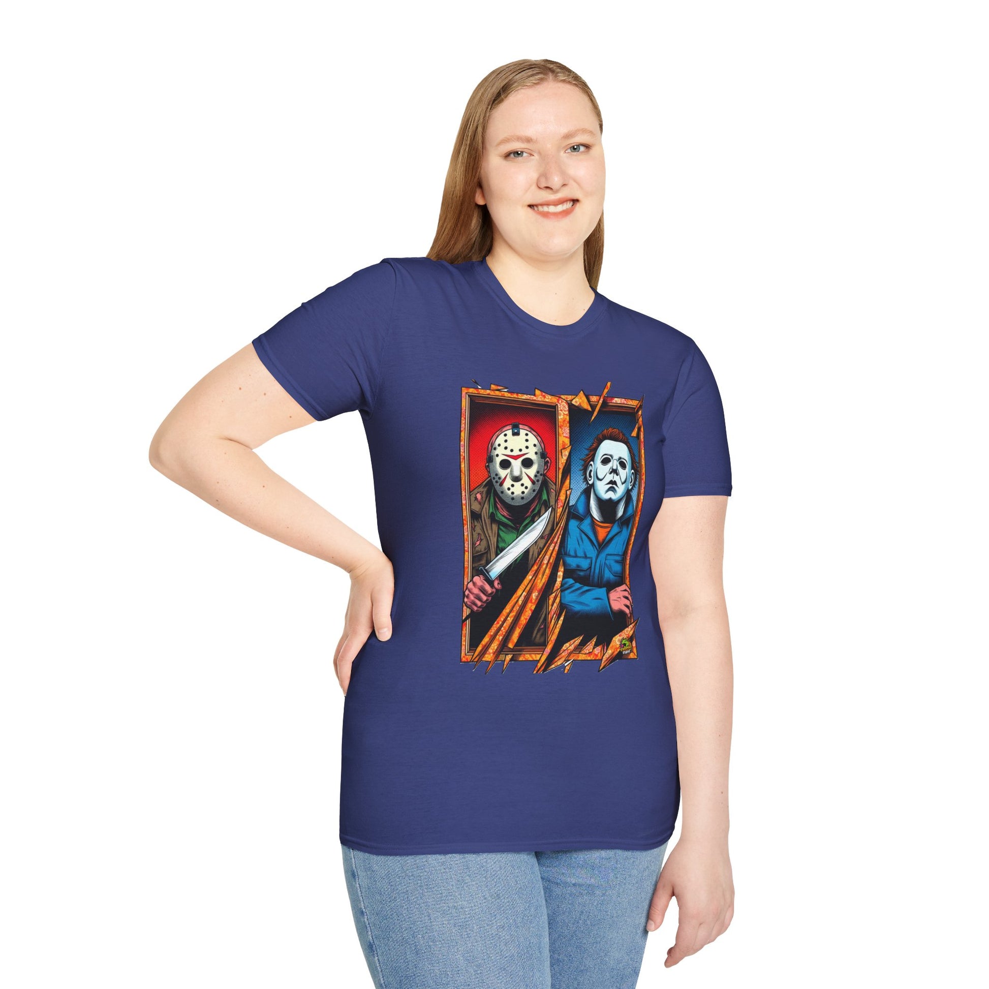 product - Michael Myers Vintage Tee | Jason Voorhees Funny Picnic Scene - custom-made. limited stock. Order yours now and stand out with this exclusive piece!