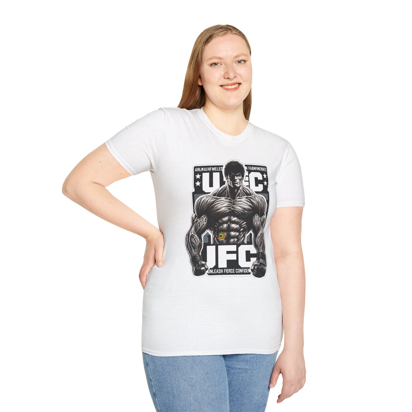 UFC - UFC T Shirt | Unleash Fierce Confidence | UFC Tee with Baki Anime Strength for Fitness Enthusiasts - custom-made. perfect gift idea. Order yours now and stand out with this exclusive piece!