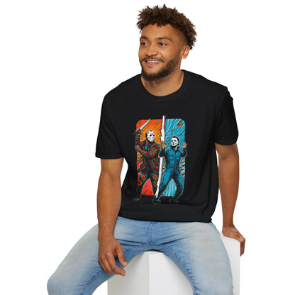 product - Jason Voorhees & Michael Myers Funny Horror Tee | Halloween Shirt - premium material. perfect gift idea. Order yours now and stand out with this exclusive piece!