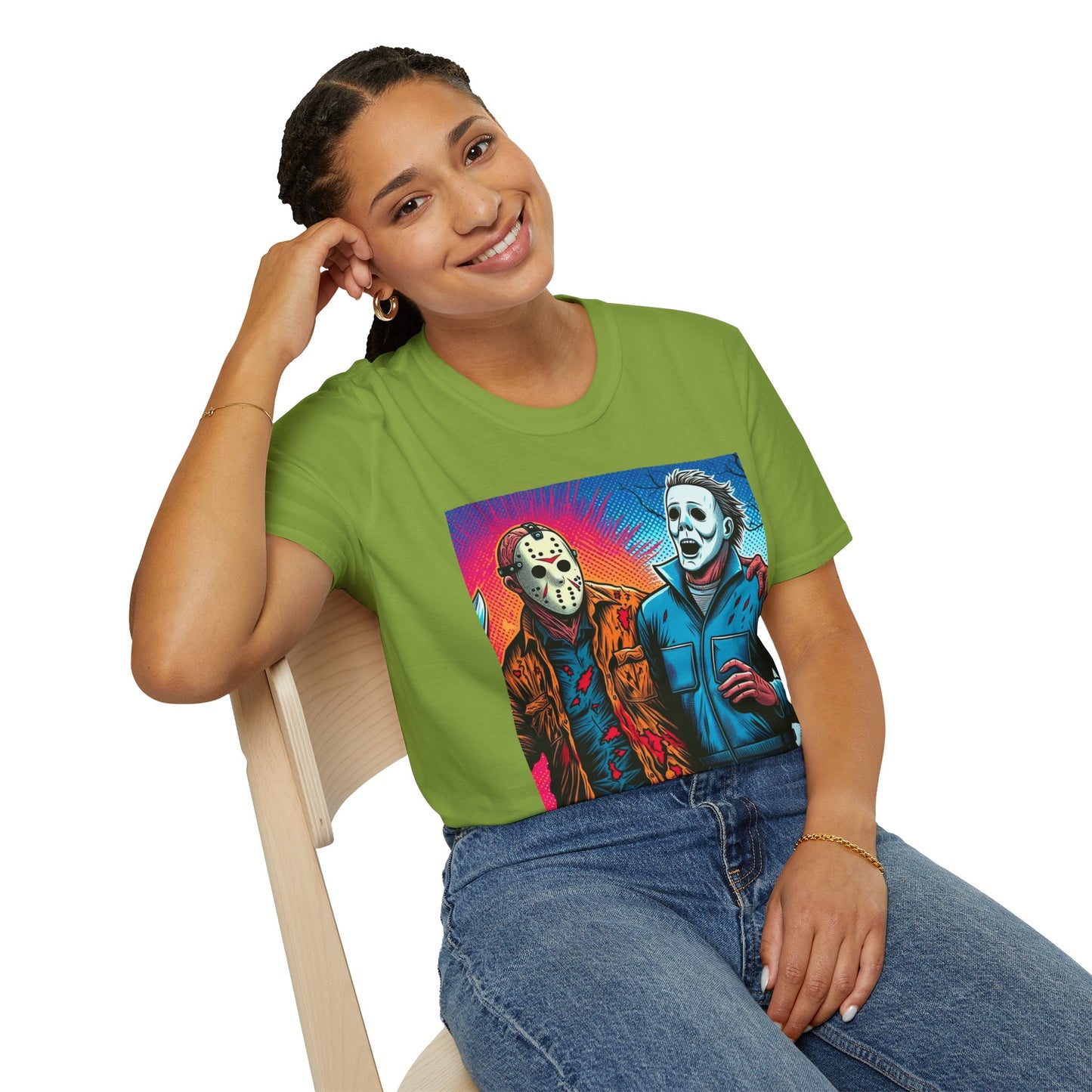 product - Jason Voorhees & Michael Myers Shirt | Funny Vintage Halloween Tee - custom-made. perfect gift idea. Order yours now and stand out with this exclusive piece!