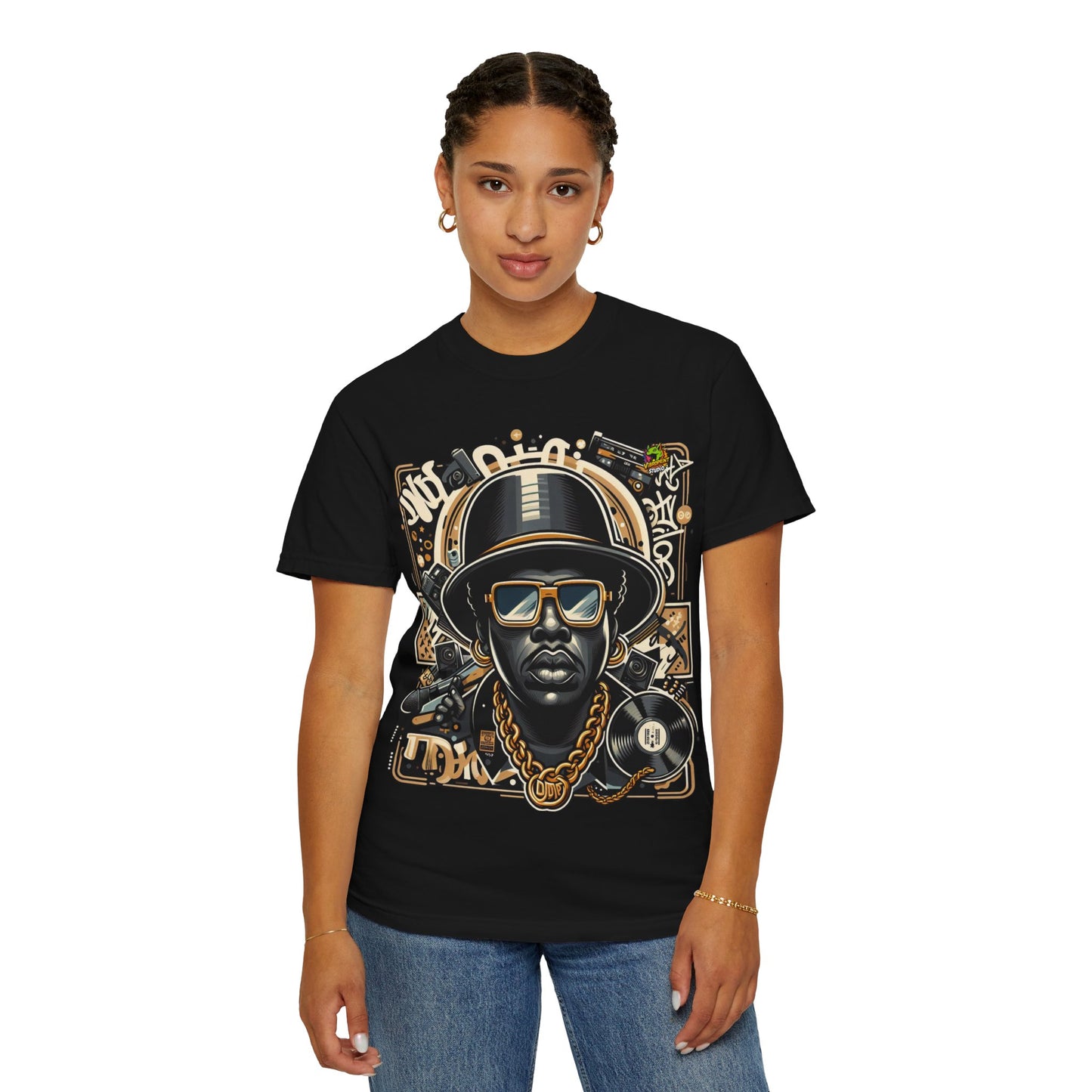 T-Shirt - Exaggerated Hip-Hop Icon Rapper Merch | Caricature Style T-Shirt - premium material. limited stock. Order yours now and stand out with this exclusive piece!