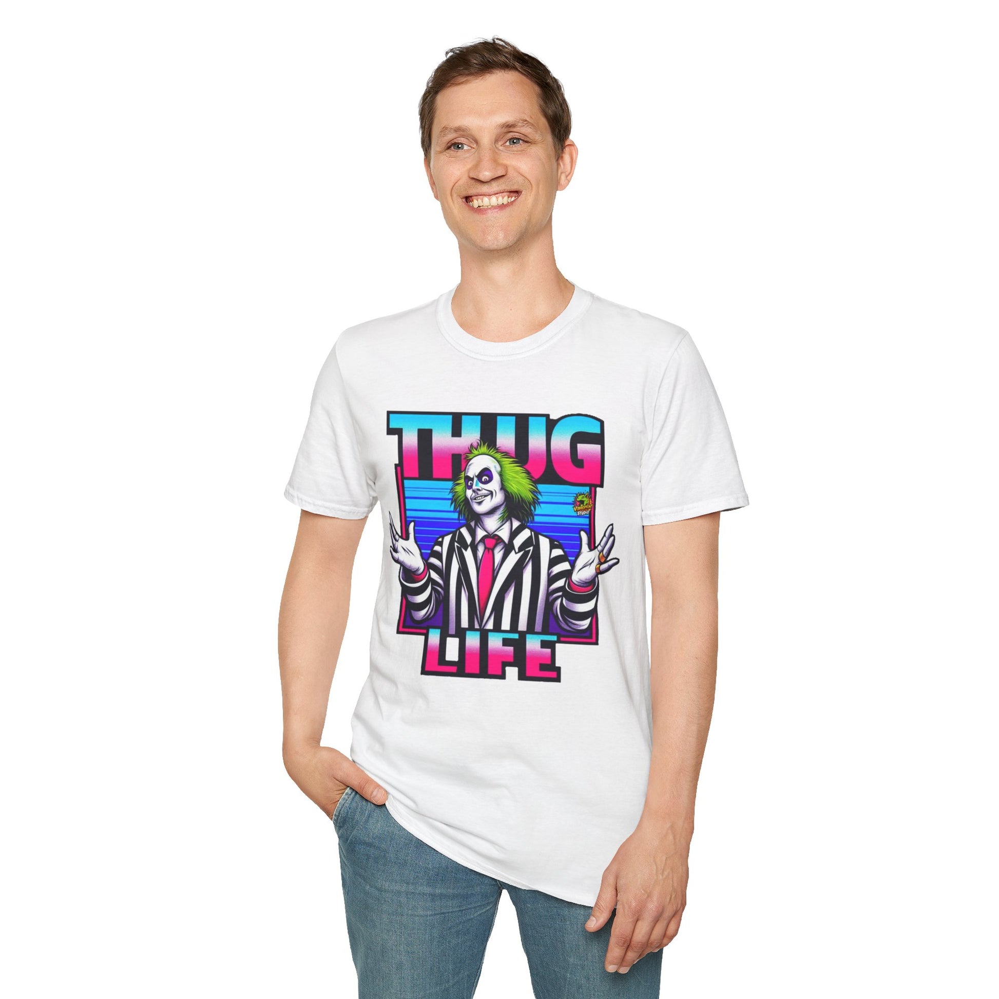 Shirt - Beetlejuice Shirt | Spooky Thug Life Tee | Halloween Beetlejuice Graphic Shirt for Men & Women - premium material. limited stock. Order yours now and stand out with this exclusive piece!