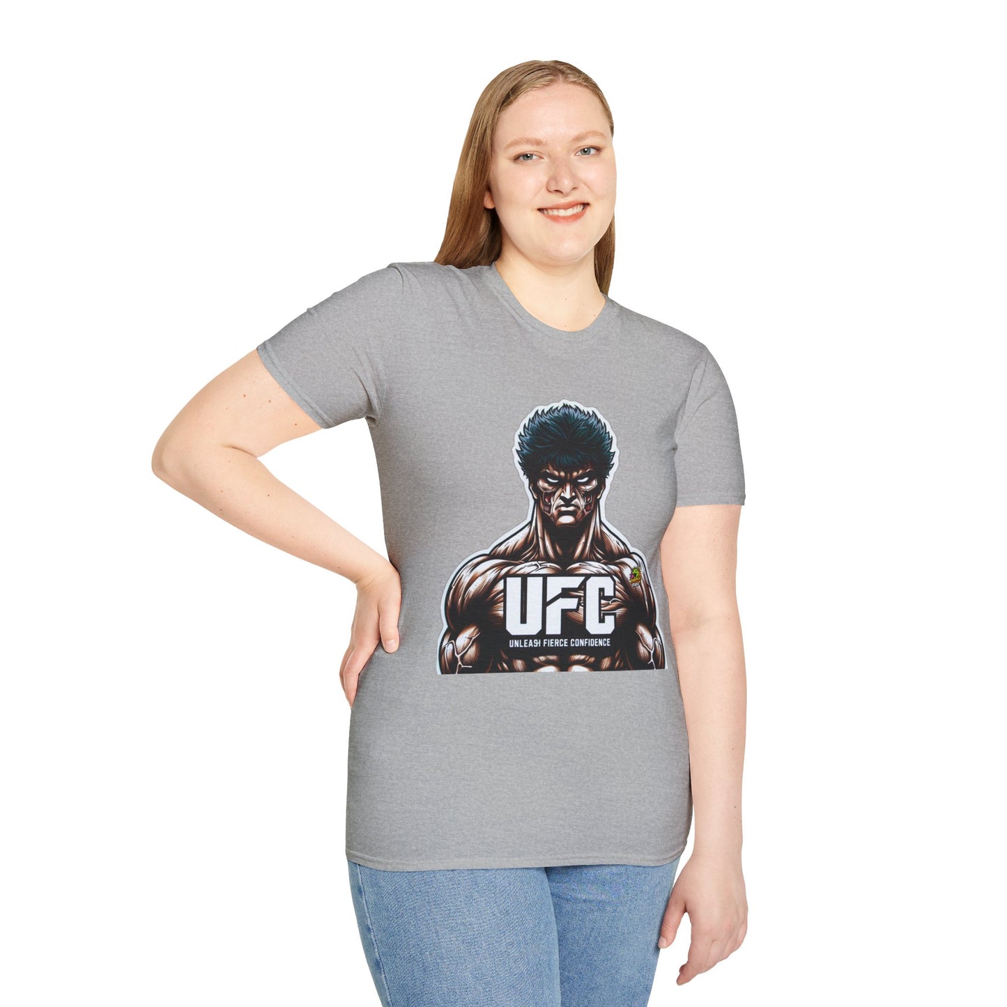 UFC - UFC T Shirt | Unleash Fierce Confidence | UFC Tee with Baki Anime Motivation for Fitness - custom-made. perfect gift idea. Order yours now and stand out with this exclusive piece!