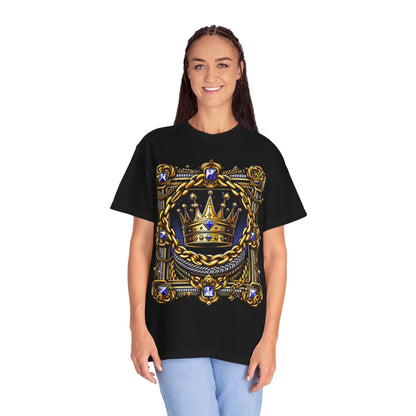 with - Rapper Merch with Gold Chains & Crown Design | Hip-Hop Royalty T-Shirt - premium material. perfect gift idea. Order yours now and stand out with this exclusive piece!