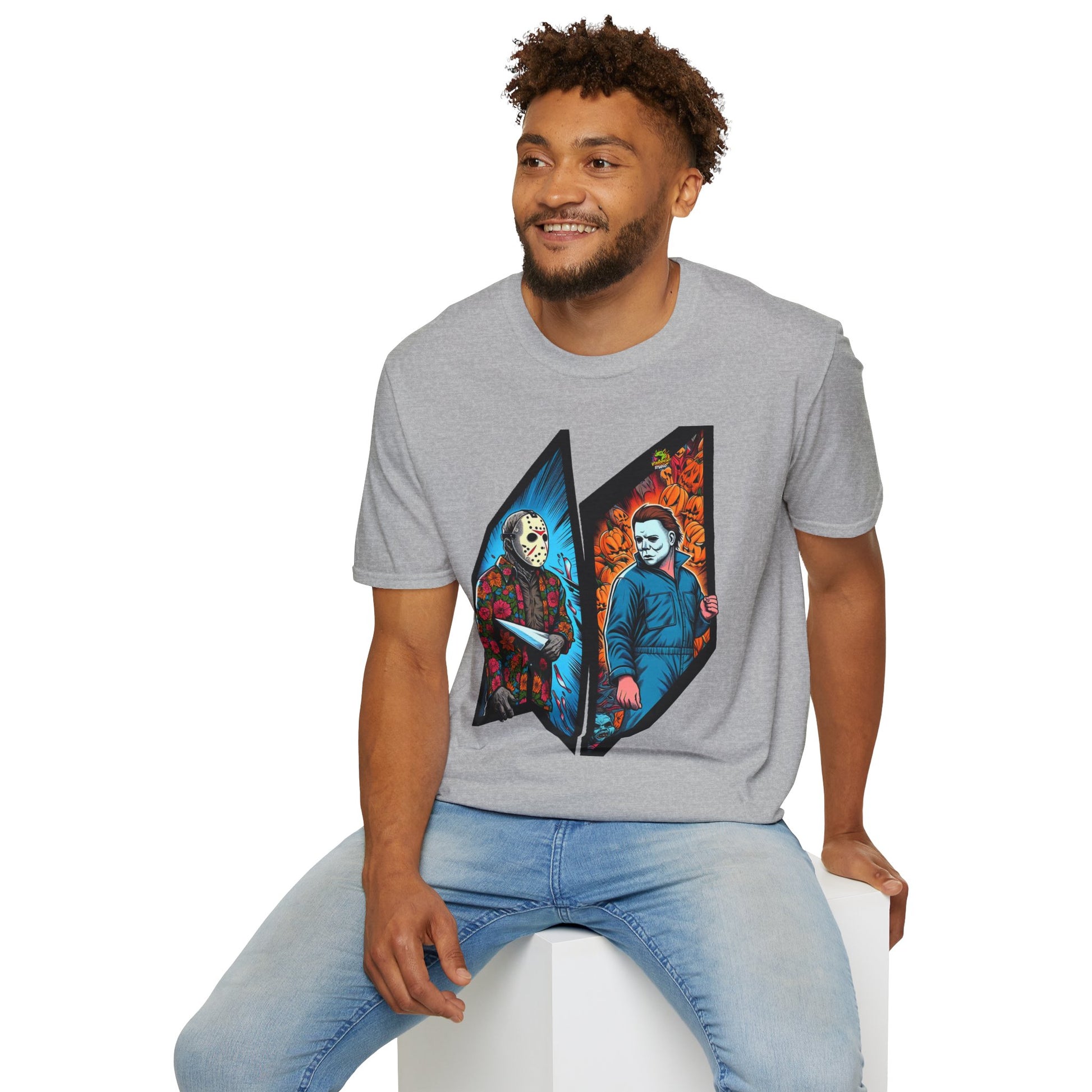 product - Jason Voorhees & Michael Myers Funny Halloween Shirt - premium material. perfect gift idea. Order yours now and stand out with this exclusive piece!