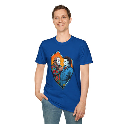 & - Michael Myers Vintage Shirt | Jason & Michael Funny Horror Tee - premium material. limited stock. Order yours now and stand out with this exclusive piece!