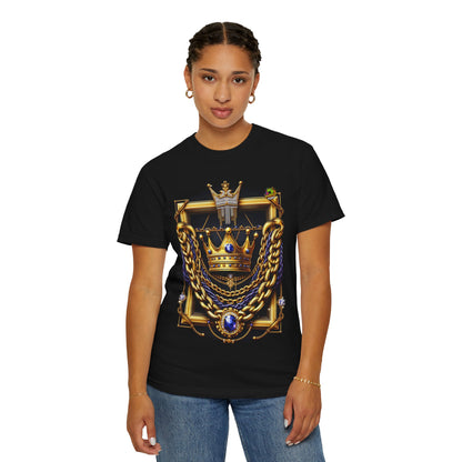 Royalty - Gold Chains & Crown Rapper Merch | Hip-Hop Royalty T-Shirt Design - premium material. perfect gift idea. Order yours now and stand out with this exclusive piece!