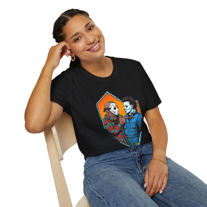 Jason - Michael Myers Vintage Shirt | Jason & Michael Funny Horror Tee - custom-made. limited stock. Order yours now and stand out with this exclusive piece!