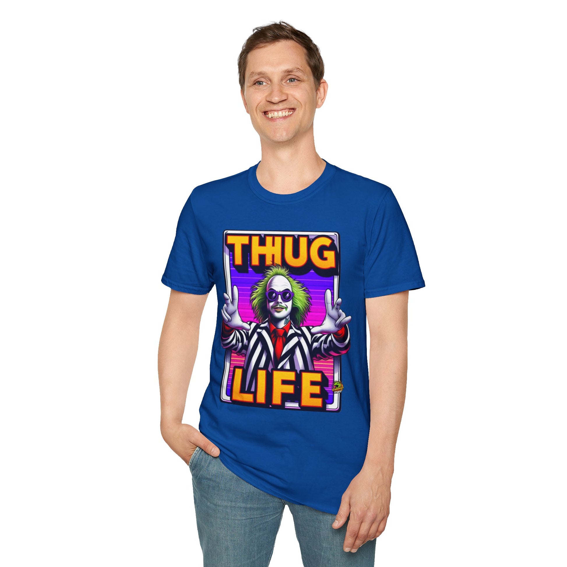 Graphic - Beetlejuice Shirt | Funny Thug Life Halloween Tee | Classic Beetlejuice Graphic T-Shirt - custom-made. limited stock. Order yours now and stand out with this exclusive piece!