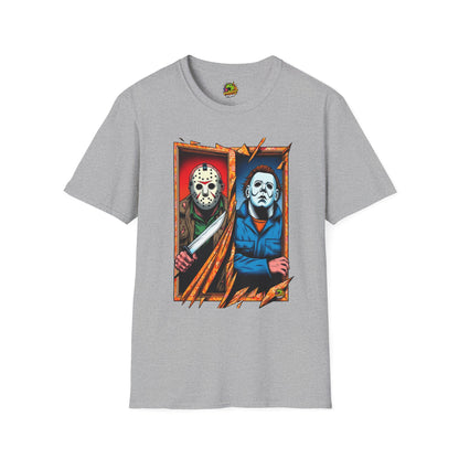 product - Michael Myers Vintage Tee | Jason Voorhees Funny Picnic Scene - custom-made. perfect gift idea. Order yours now and stand out with this exclusive piece!