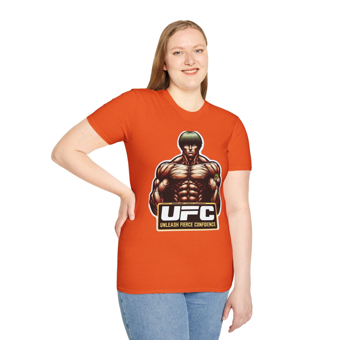 UFC T Shirt | Unleash Fierce Confidence | UFC Tee with Baki Anime Elements for Athletes