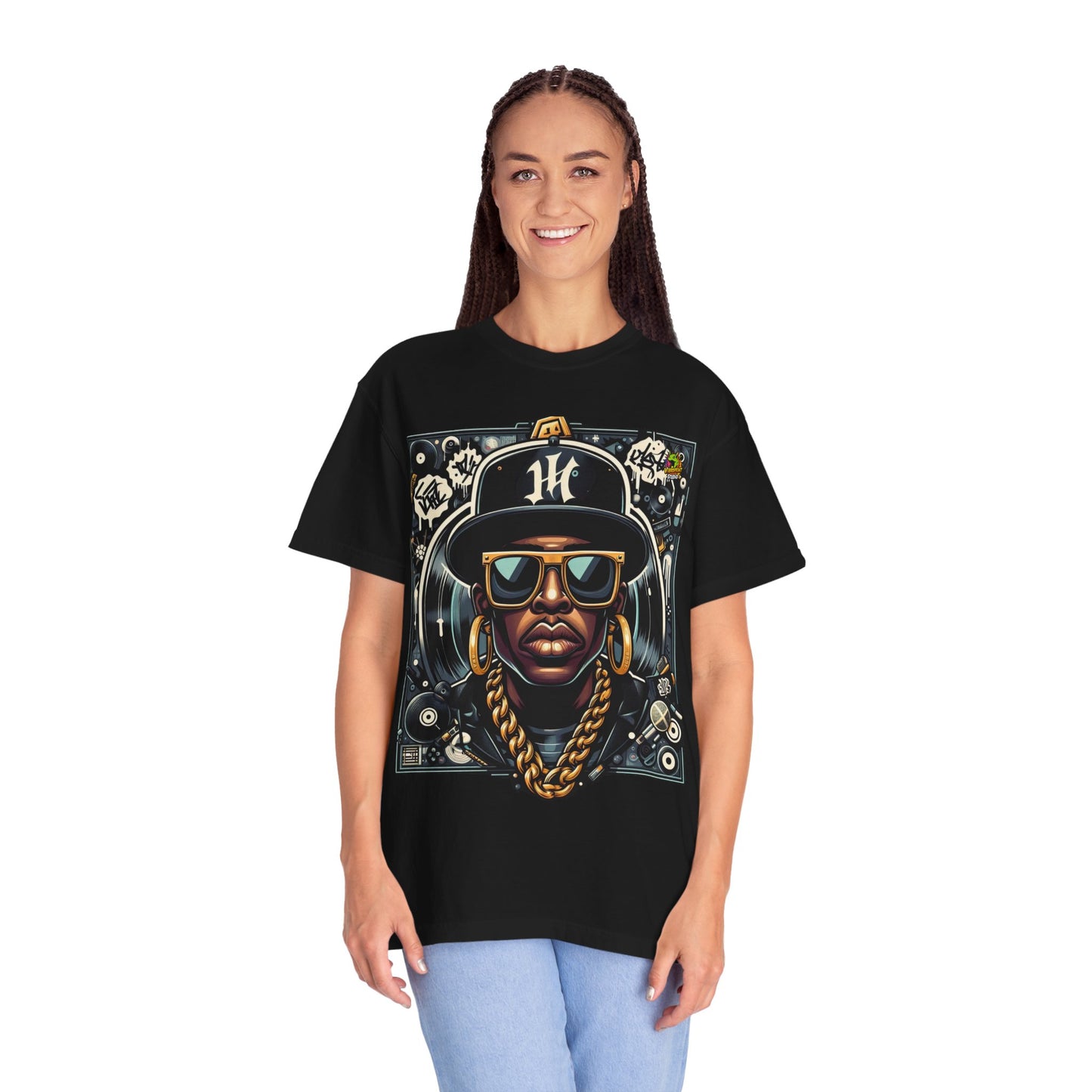 | - Bold Hip-Hop Icon Rapper Merch | Caricature Style Urban T-Shirt Design - premium material. limited stock. Order yours now and stand out with this exclusive piece!