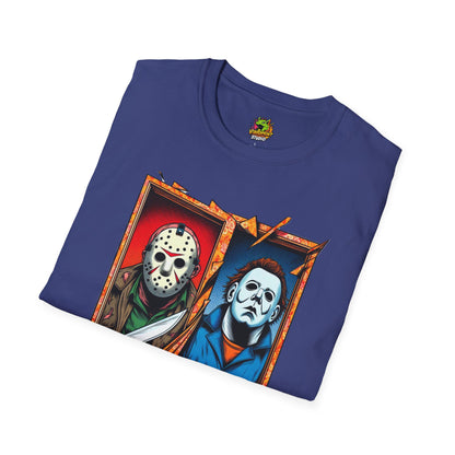 product - Michael Myers Vintage Tee | Jason Voorhees Funny Picnic Scene - custom-made. limited stock. Order yours now and stand out with this exclusive piece!