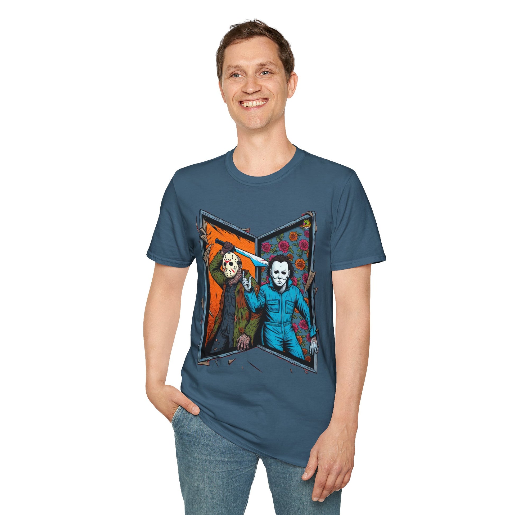 Horror - Jason Voorhees & Michael Myers T-Shirt | Funny Horror Tee - premium material. limited stock. Order yours now and stand out with this exclusive piece!