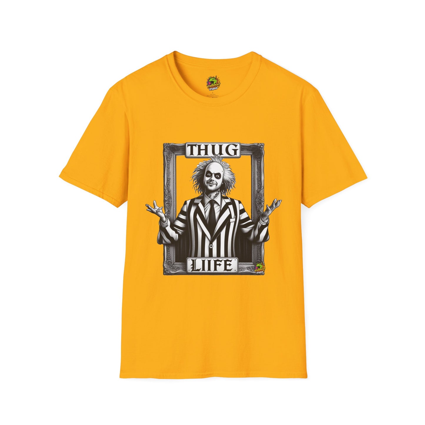 with - Beetlejuice Shirt | Thug Life Halloween T-Shirt | Beetlejuice Costume Tee with Attitude - custom-made. limited stock. Order yours now and stand out with this exclusive piece!