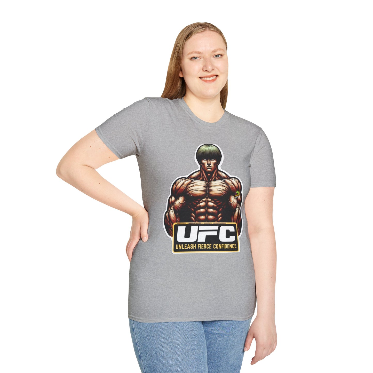 with - UFC T Shirt | Unleash Fierce Confidence | UFC Tee with Baki Anime Elements for Athletes - premium material. limited stock. Order yours now and stand out with this exclusive piece!